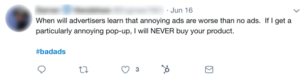 Ad blocker tweet