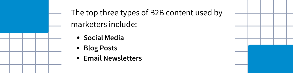 Top three types of content for B2B