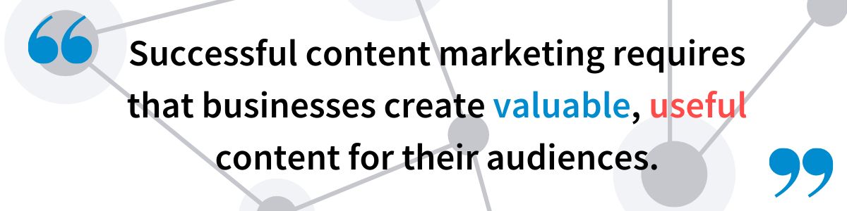 Successful content marketing requires writing valuable content