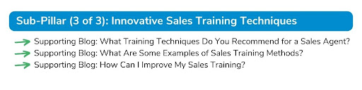 Sub-Pillar Innovative Sales Training Techniques