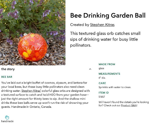 Bee Drinking Garden Ball