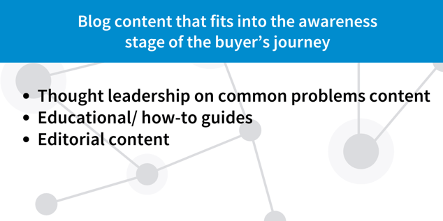 content for the awareness stage of the buyer's journey