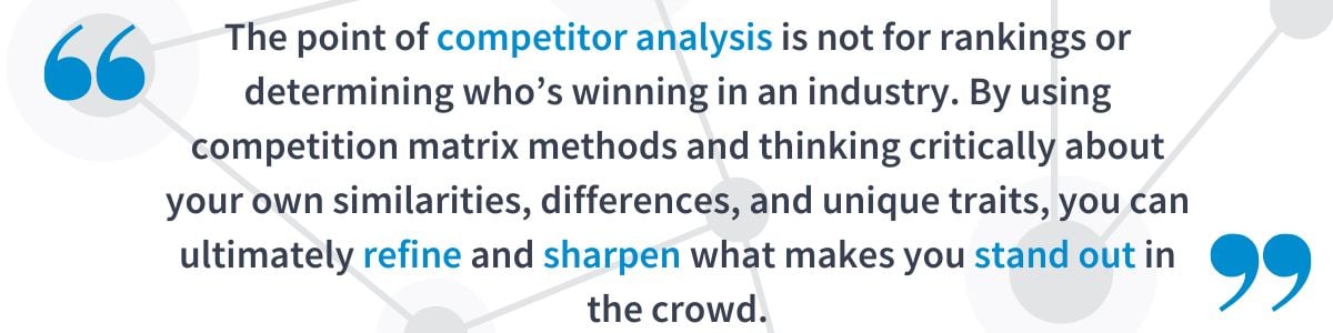 the point of competitor analysis quote