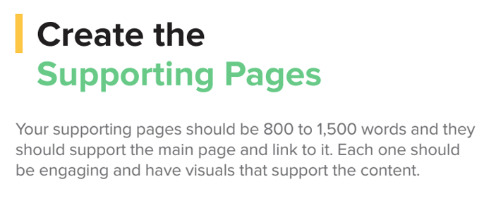 Create the Supporting Pages
