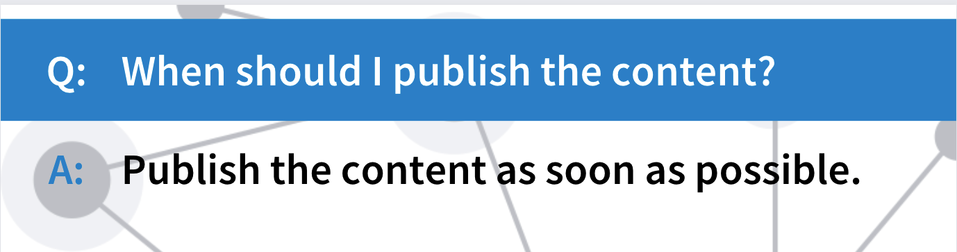 When should I publish content