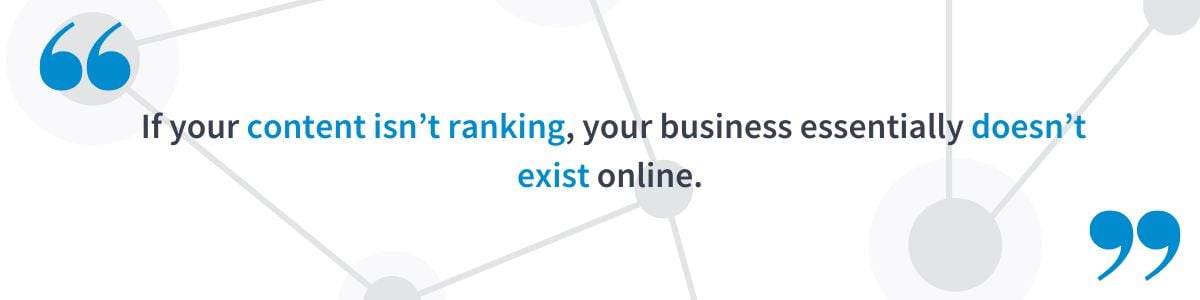 if your content isn’t ranking, your business essentially doesn’t exist online.