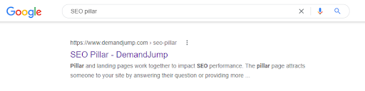 seo pillar on google search results