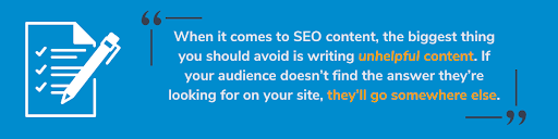 avoid writing unhelpful content