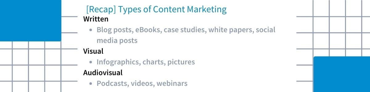 Types of Content Marketing List