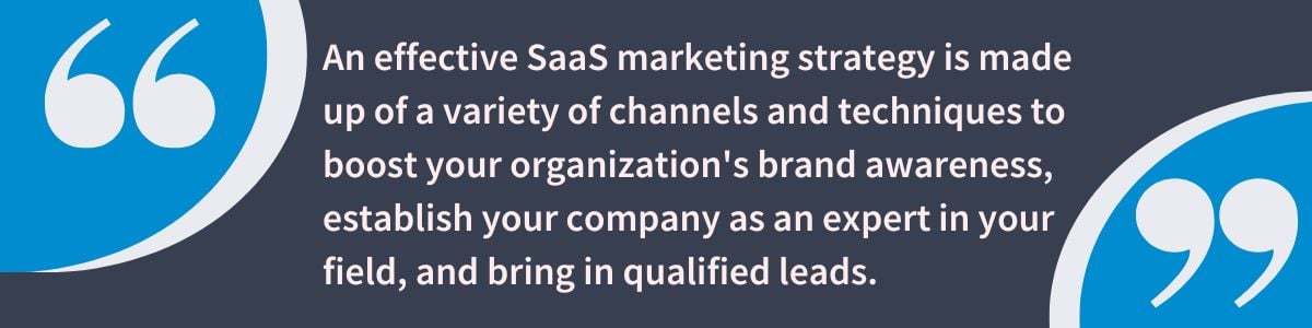 Blog Quote Graphic Template about SaaS marketing strategies