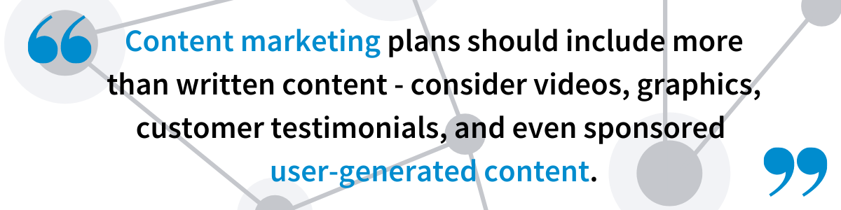 Content marketing plans should include more than written content