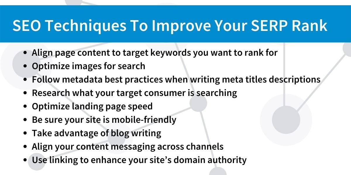 SEO techniques to improve SERP rank