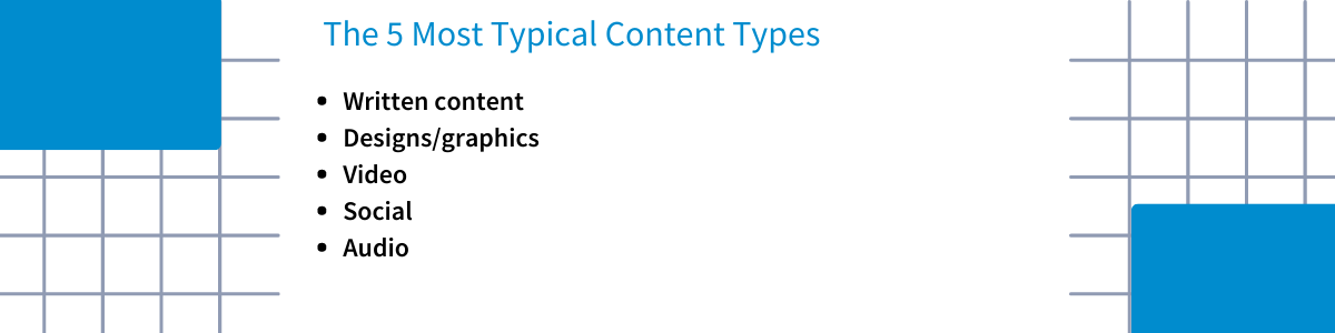 The Five Most Typical Content Types