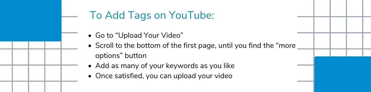 List To add tags on YouTube
