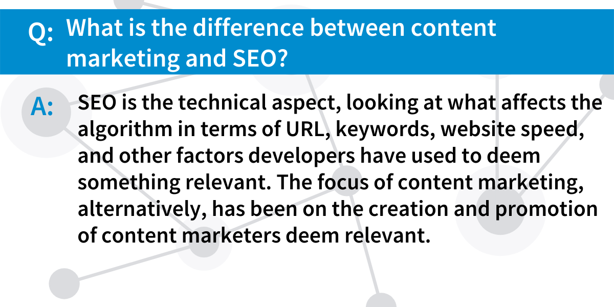 Content Marketing vs SEO Q&A