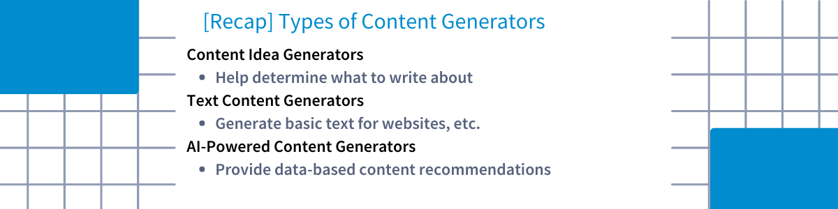 Types of Content Generators