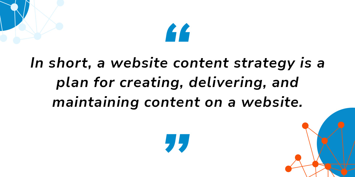 Pull quote about website content strategy