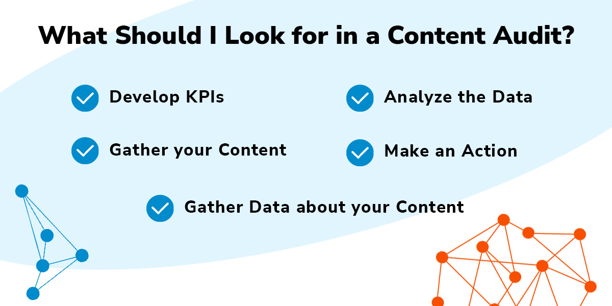 Checklist of what to look for in a content audit