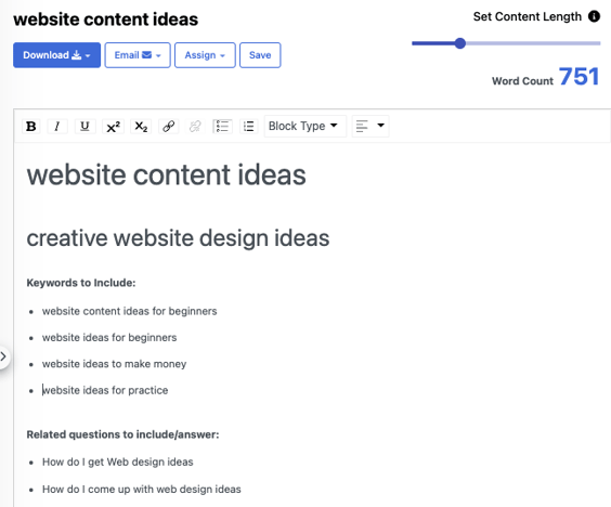 Website Content Ideas