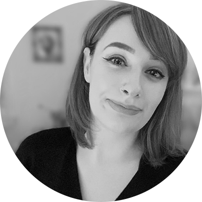 Clare B&W Circle Headshot