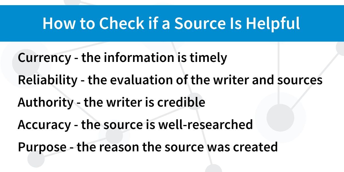 How to check if a source is helpful