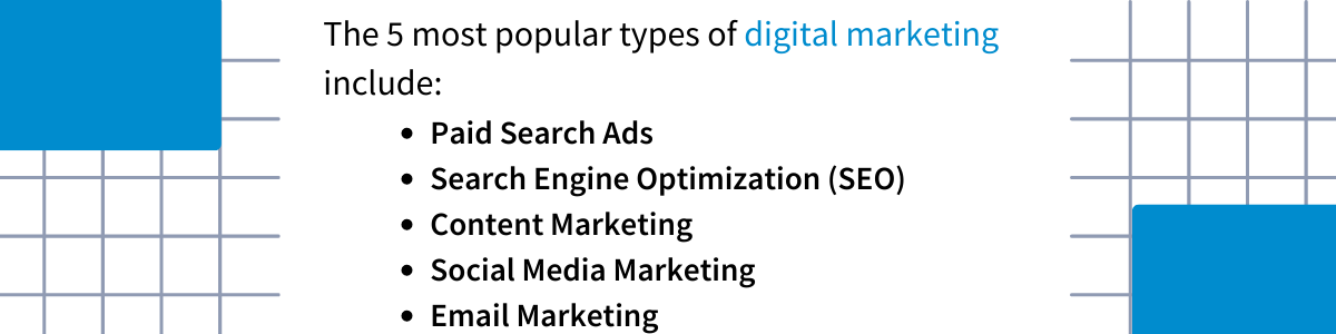 5 types of popular digital marketing List