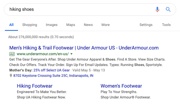 Search Advertising Example
