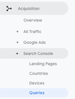 Google Analytics Search Queries