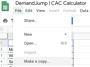 customer acquisition cost calculator