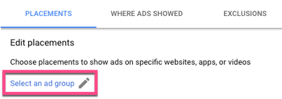 selecting inclusion exclusion groups for display ad placements