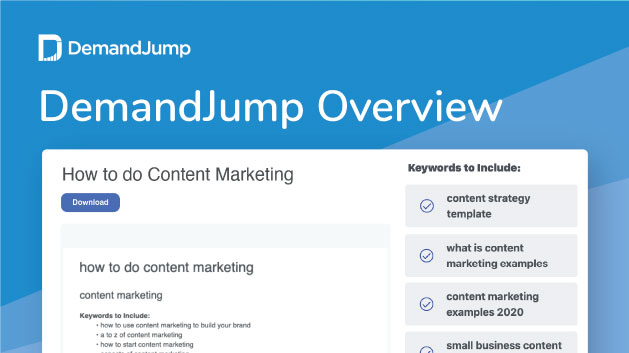 DemandJump Platform Overview Home Page