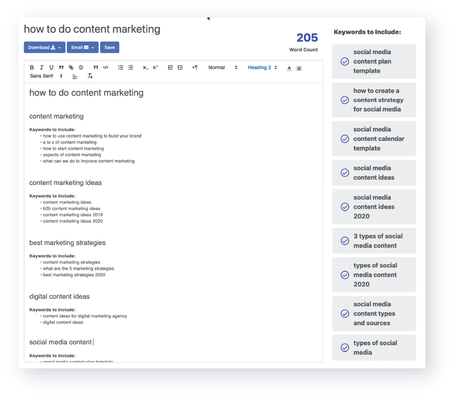 Content Outline with SEO Research